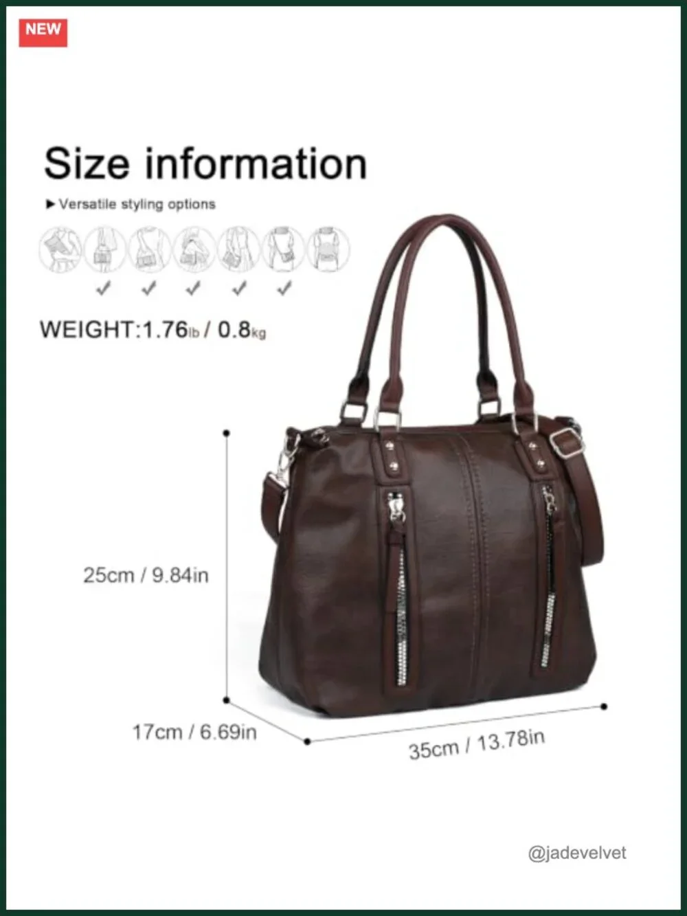 Large Hobo Satchel Purse for Women Shoulder Bags Vegan Leather